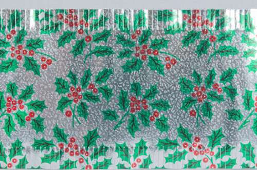 Christmas Cake Frill - Silver Holly